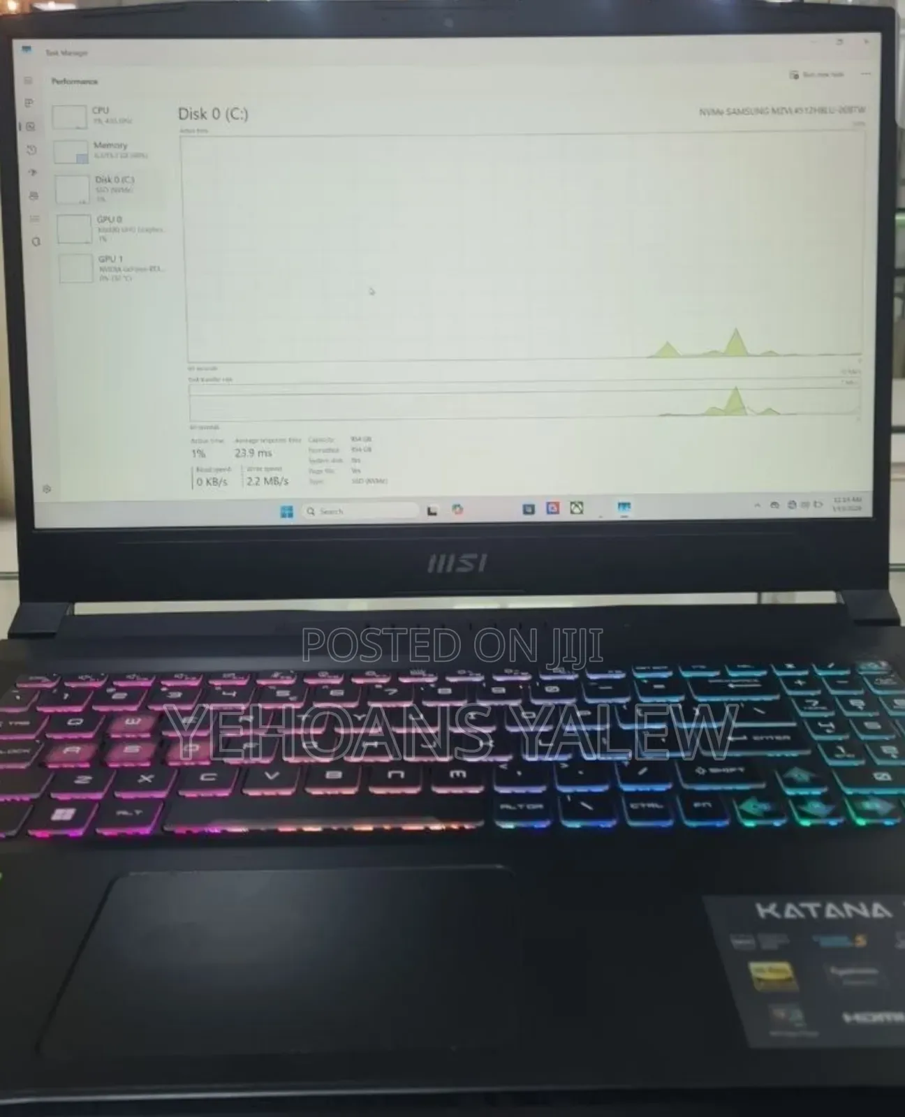 New Laptop MSI Katana 15 16GB Intel Core i7 SSD 1T