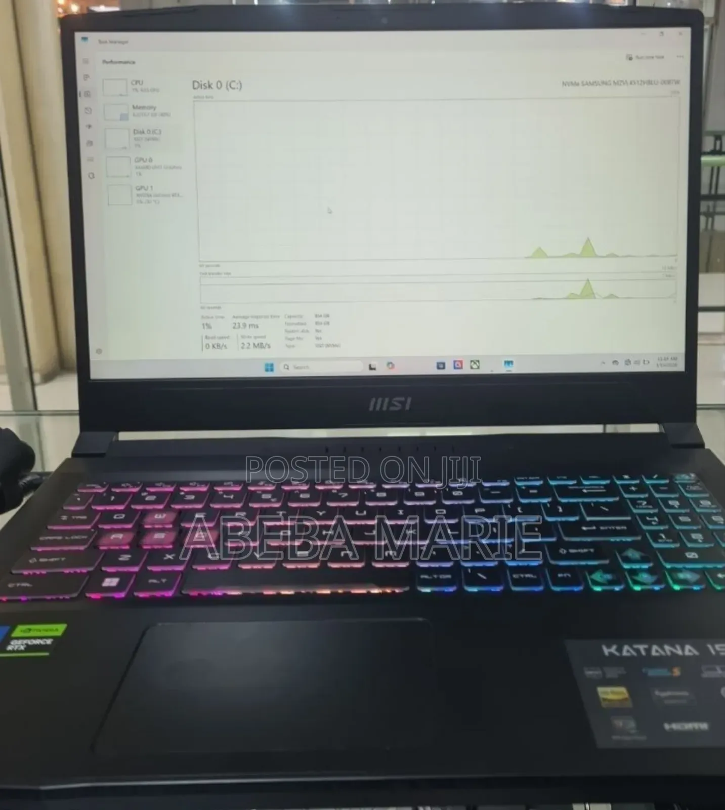 New Laptop MSI Katana 15 16GB Intel Core i7 SSD 1T