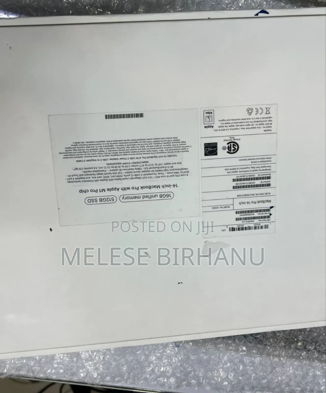 New Laptop Apple MacBook Pro 2021 M1 16GB Apple M1 Pro SSD 512GB