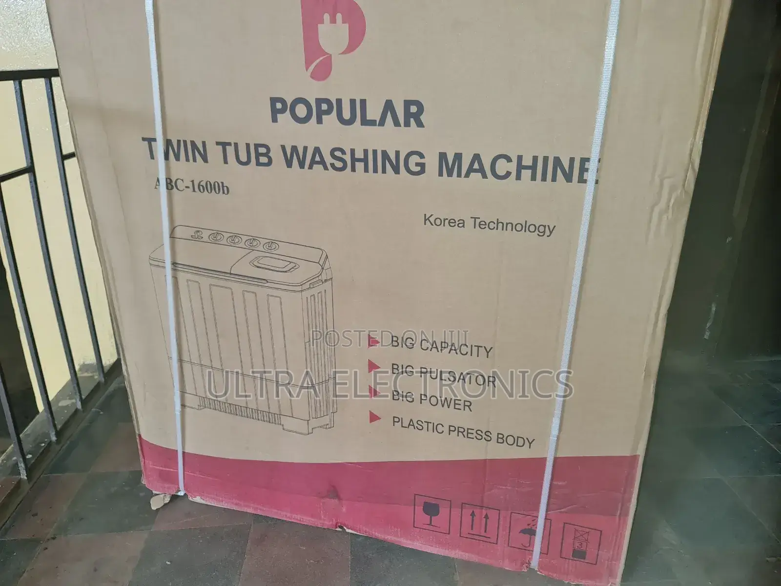 Popular Twin Tub Washing Machine (Model Bc-1600b), a Semi-Automatic
