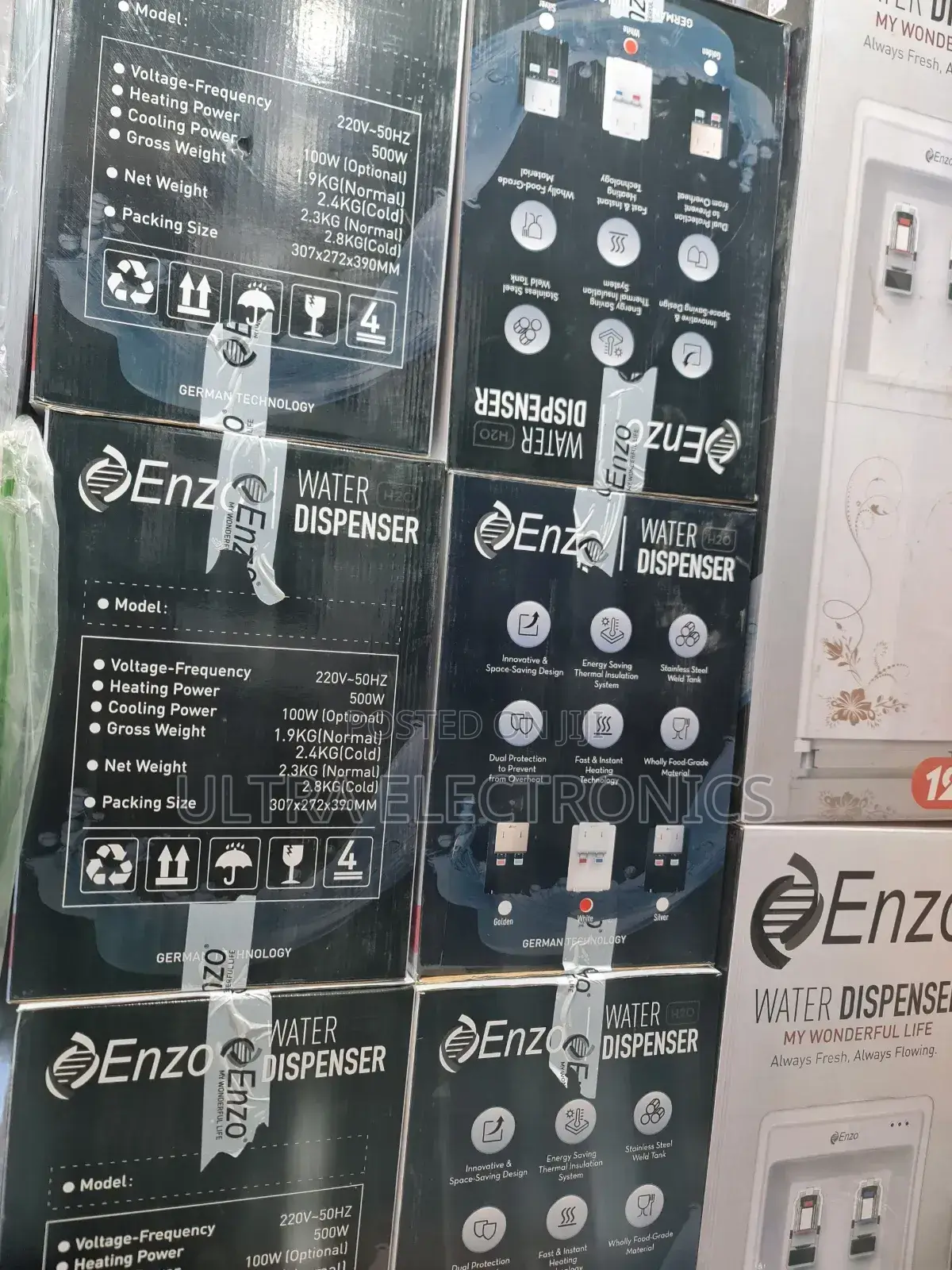Enzo Water Dispenser Is a White, Freestanding Unit Designed