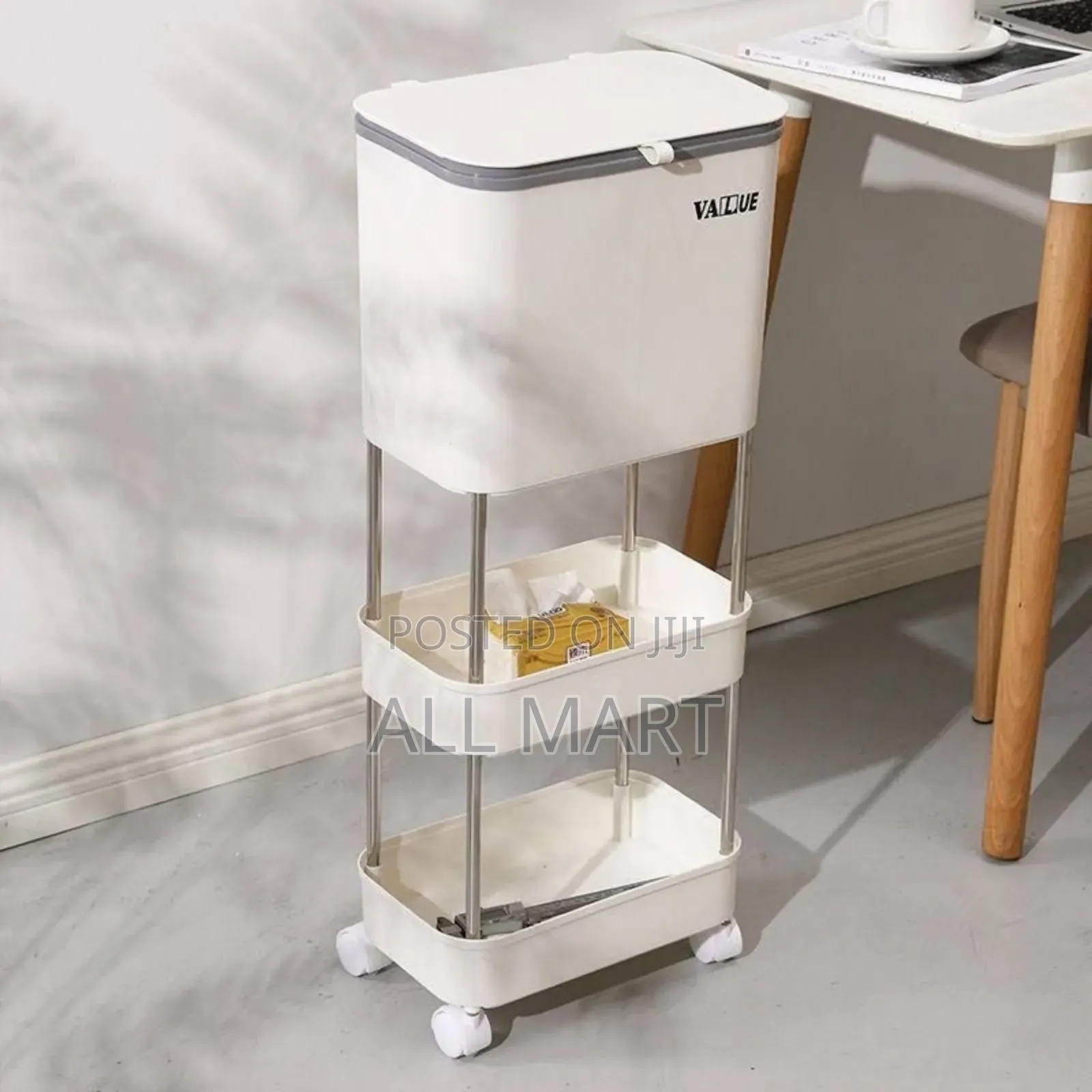 3-Layer Kitchen Storack and Trash Can