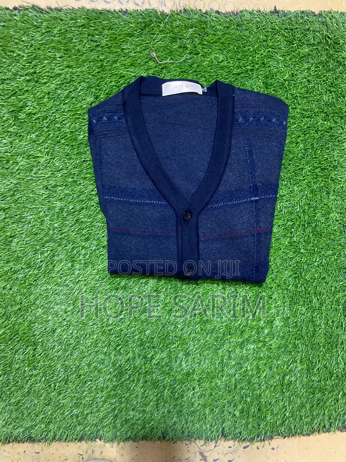 Navy Blue Men's Patterned Cardigan |