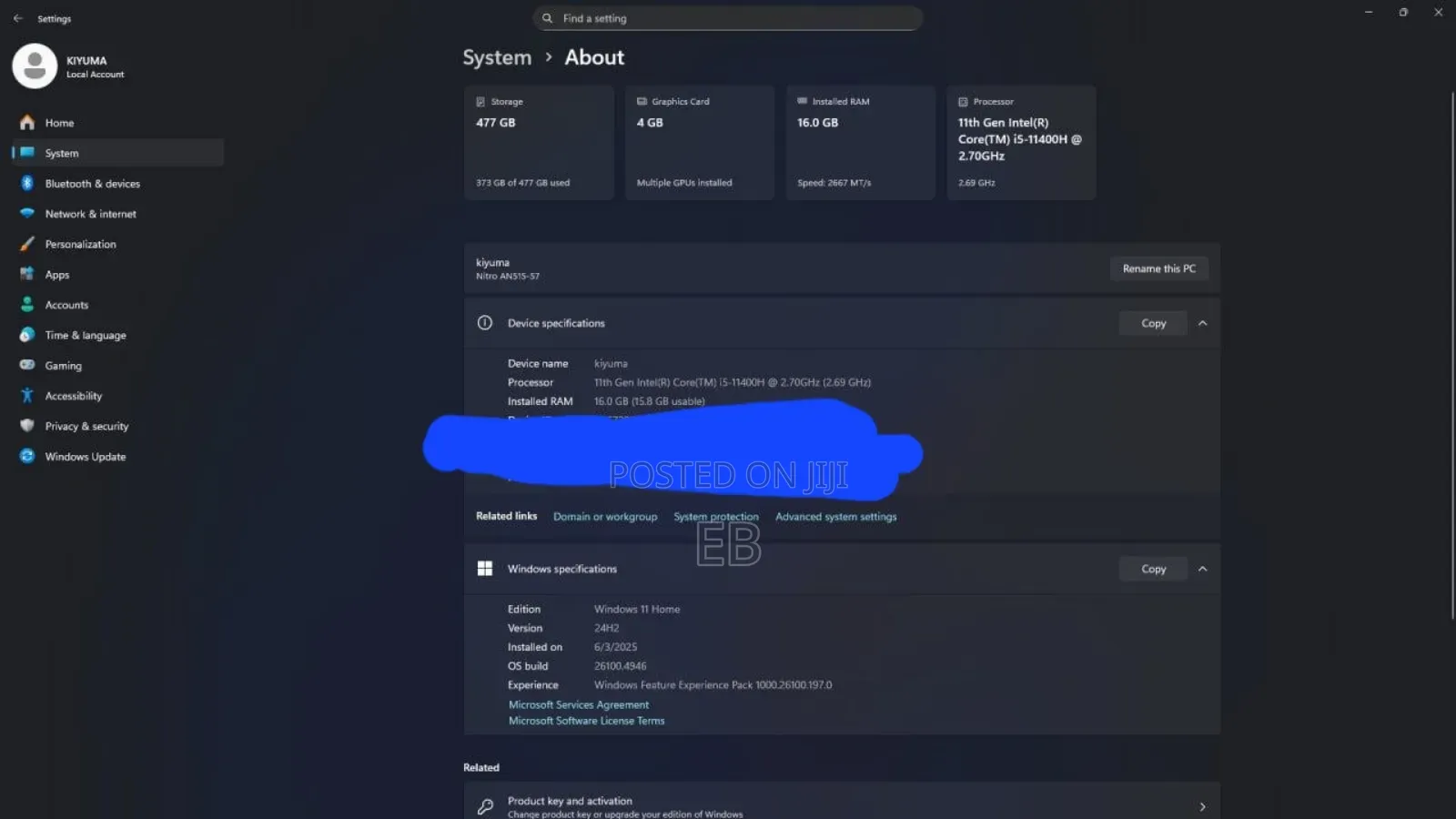 Laptop Acer Nitro 5 16GB Intel Core i5 SSHD (Hybrid) 512GB