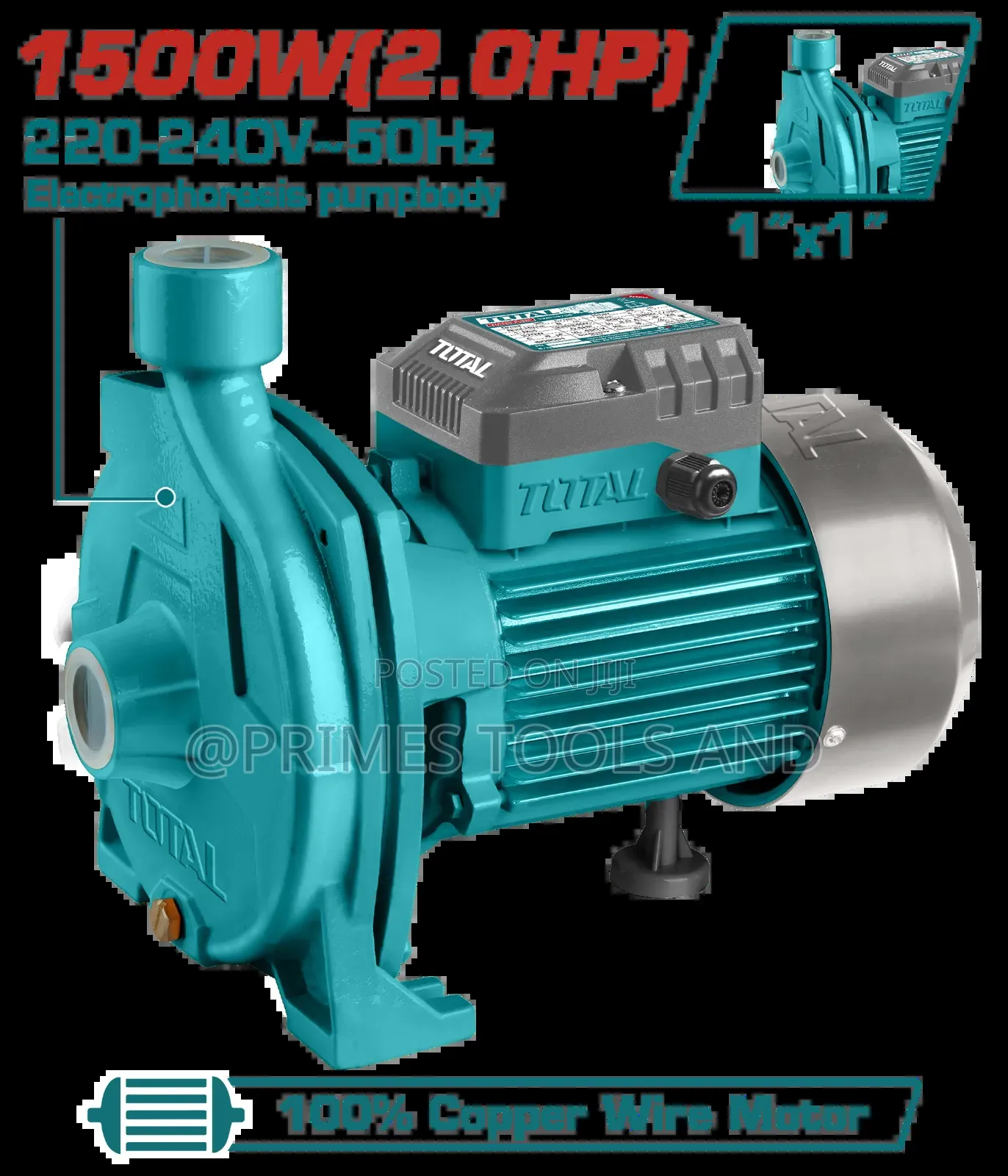 Total 1500w (2hp) Water Pump – High Power Surface Pump
