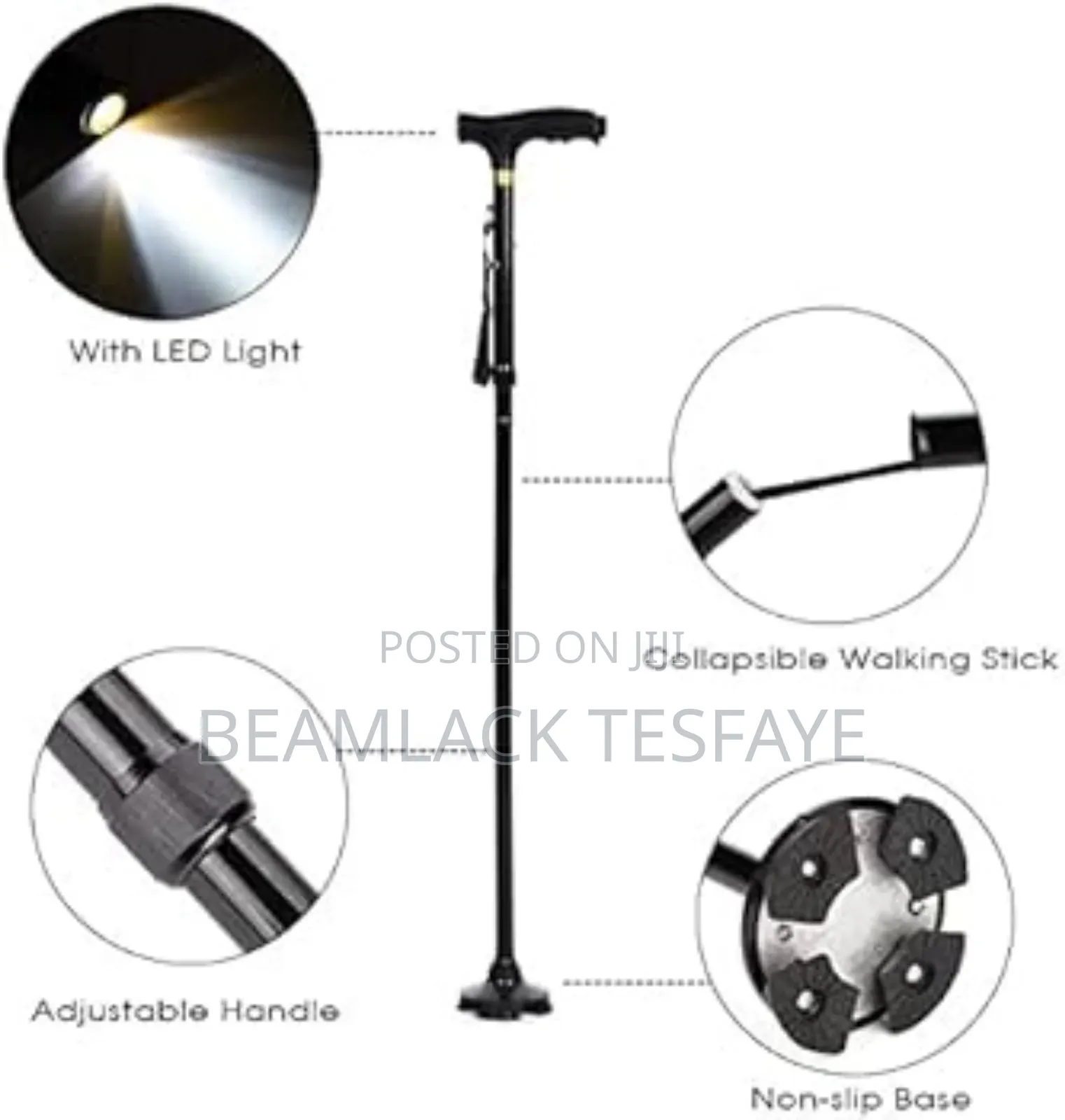 Telescopic Elderly Crutch