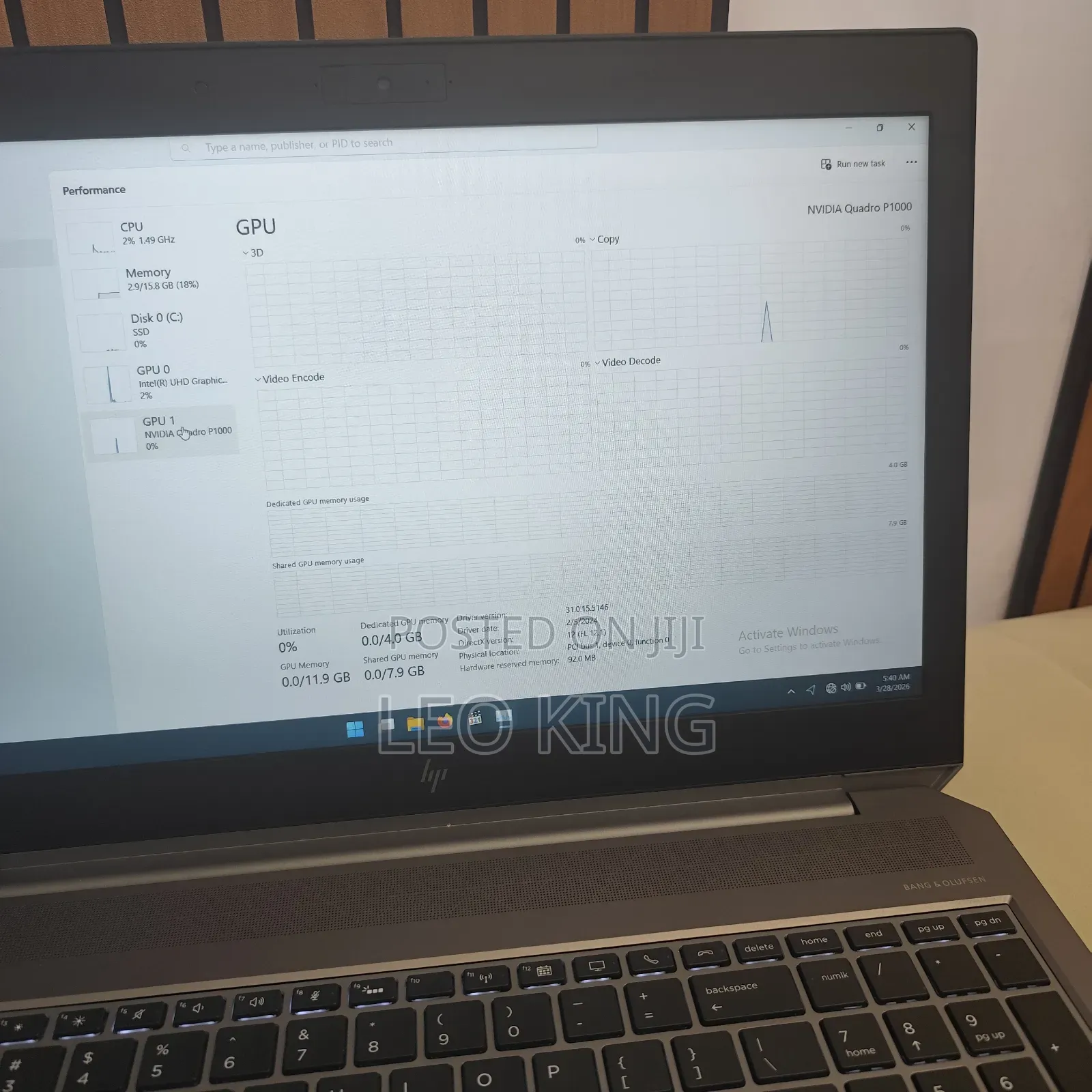 New Laptop HP ZBook 15 G5 16GB Intel Core i5 SSD 512GB