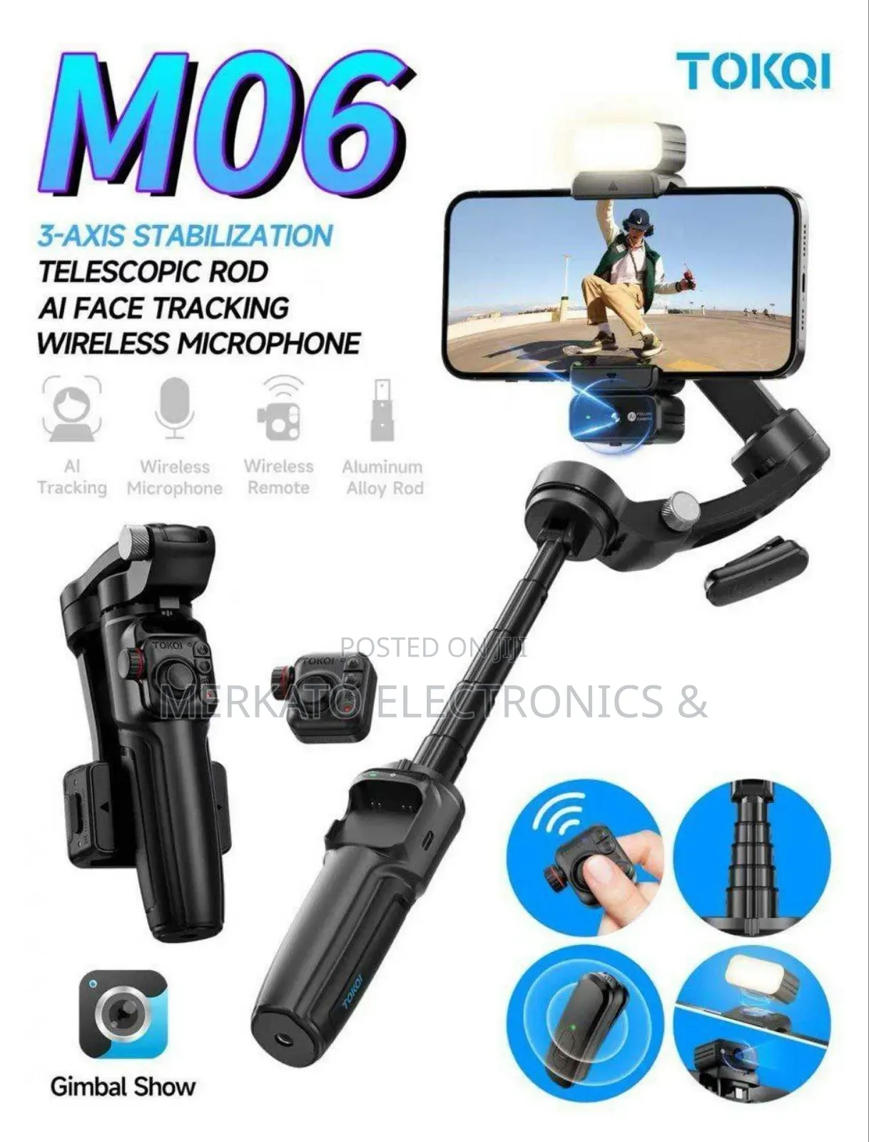 M06 3 Axis Gimbal | Ai Face Tracking Stabilizer