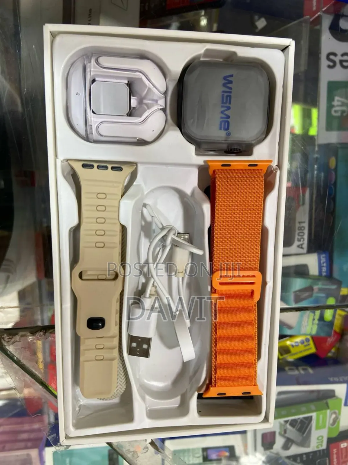 Wisme Smart Watch and Airpod