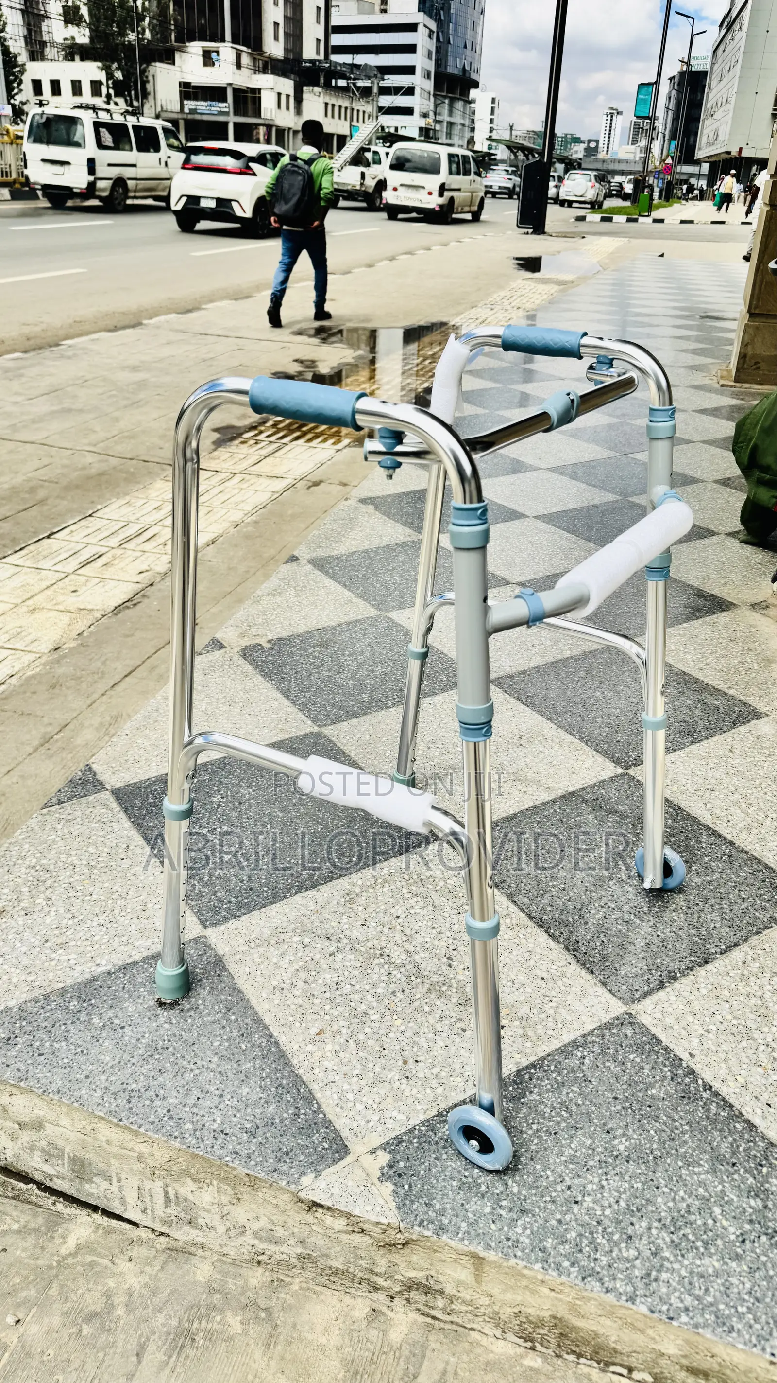 Walking Aid Walker Old People Aluminum Frame Adjustable Foldable