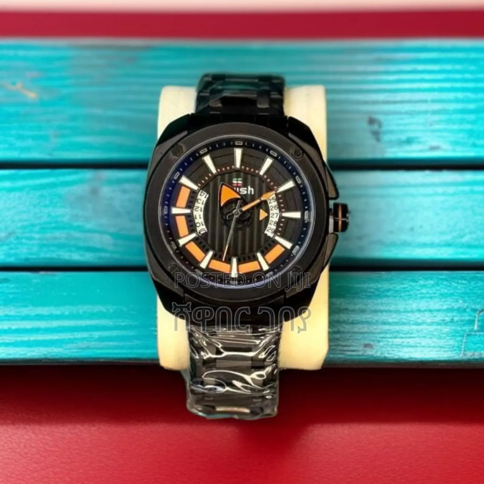 New Swish Sport Luxury Men's Watch - Black Orange Green Variant
