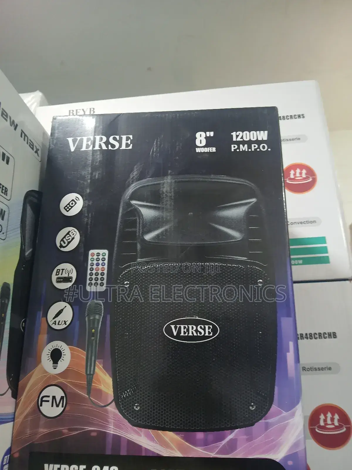 Speaker Verse Brand 8-Inch Portable Bluetooth Speaker.