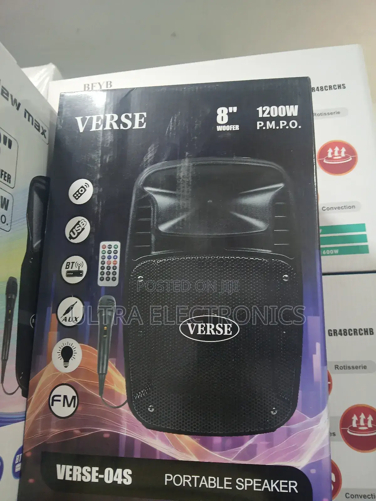 Speaker Verse Brand 8-Inch Portable Bluetooth Speaker.