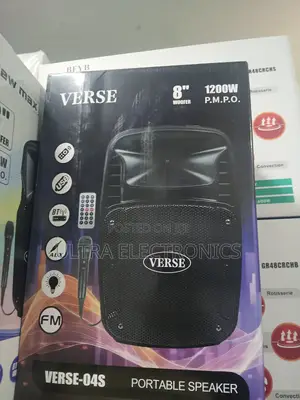 Speaker Verse Brand 8-Inch Portable Bluetooth Speaker.