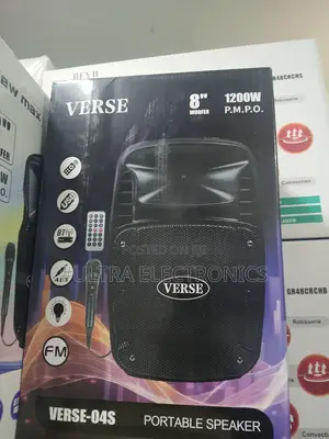 Speaker Verse Brand 8-Inch Portable Bluetooth Speaker.