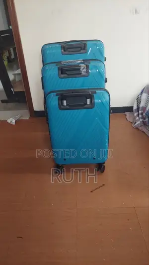 Neo Electric Blue 3 Piece Hard Shell Luggage Suitcase