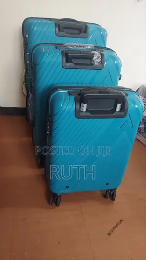 Neo Electric Blue 3 Piece Hard Shell Luggage Suitcase