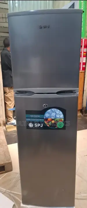 SPJ Double-Door Refrigerator Featuring a Top-Mount Freezer