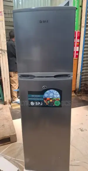 SPJ Double-Door Refrigerator Featuring a Top-Mount Freezer