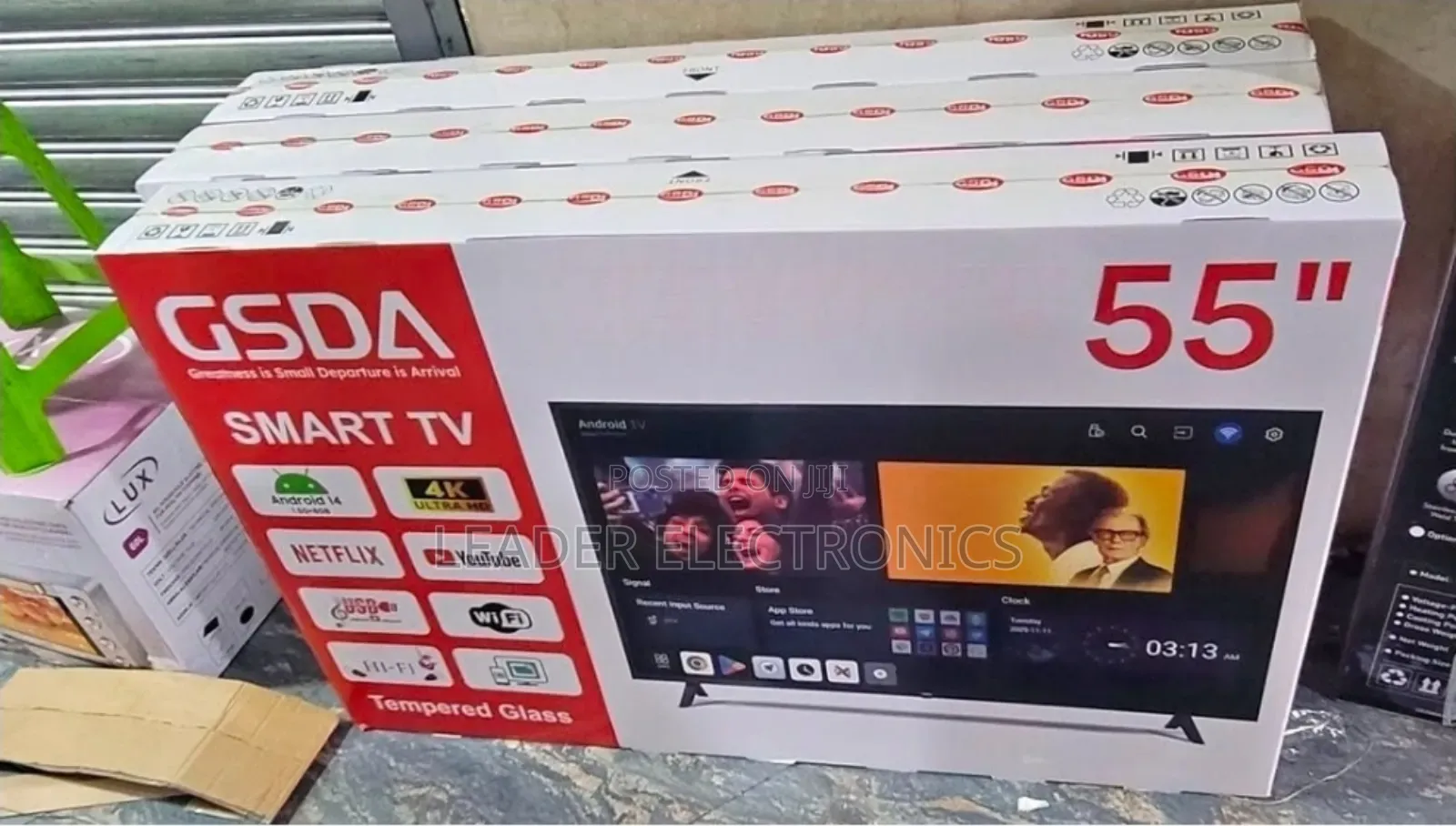 Gsda 55" Smart Android Tv – Double Glass (2026 Model)