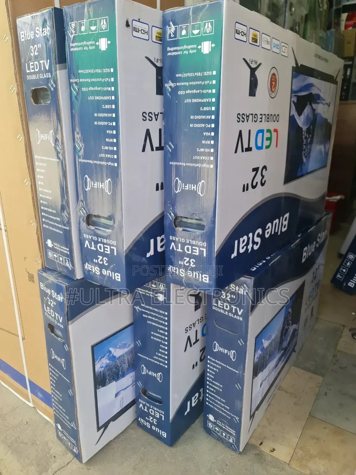 Blue Star 32" Led Tv, Likely Featuring "Double Glass" Technology For