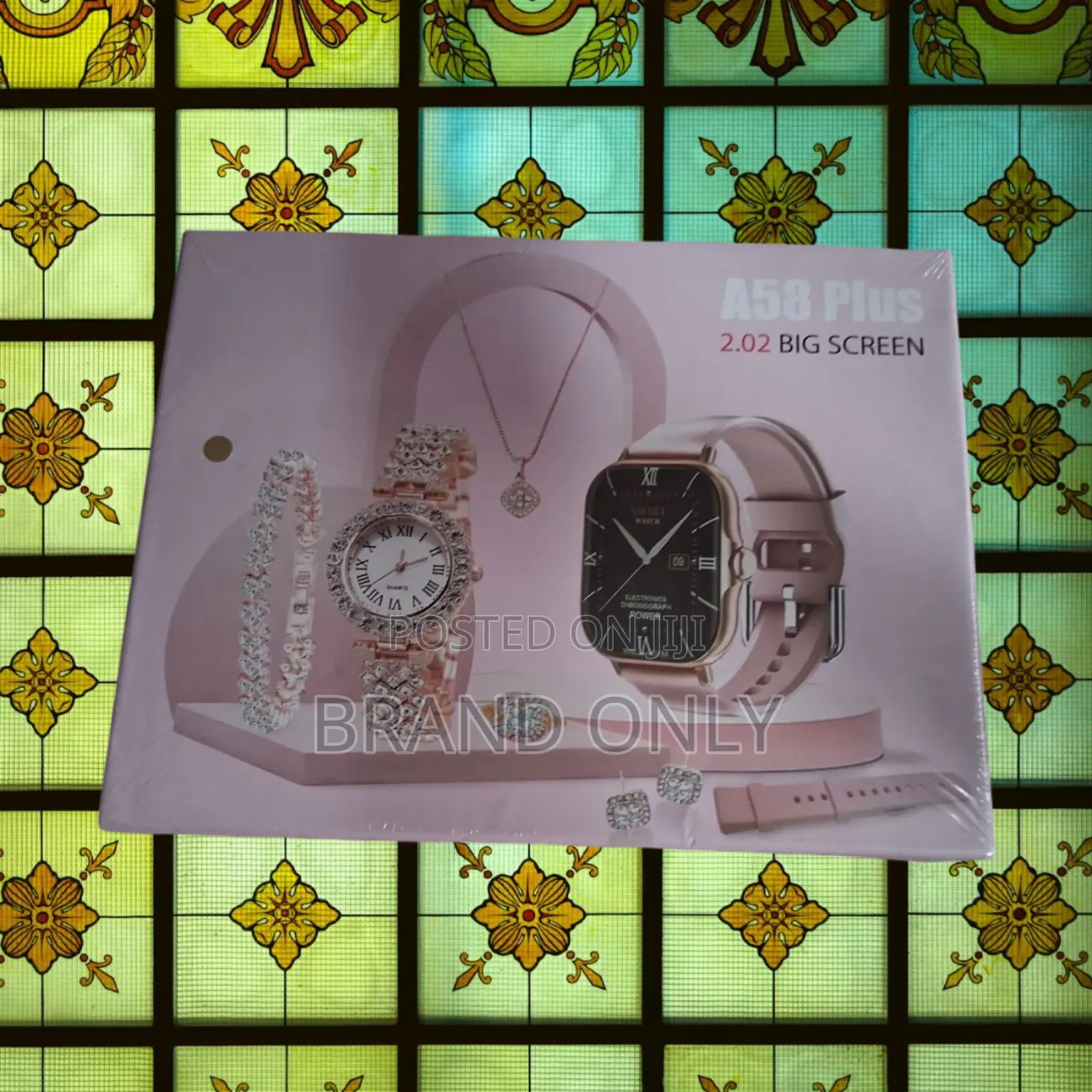 Stunning A58 Plus Rose Gold Smart Watch Set