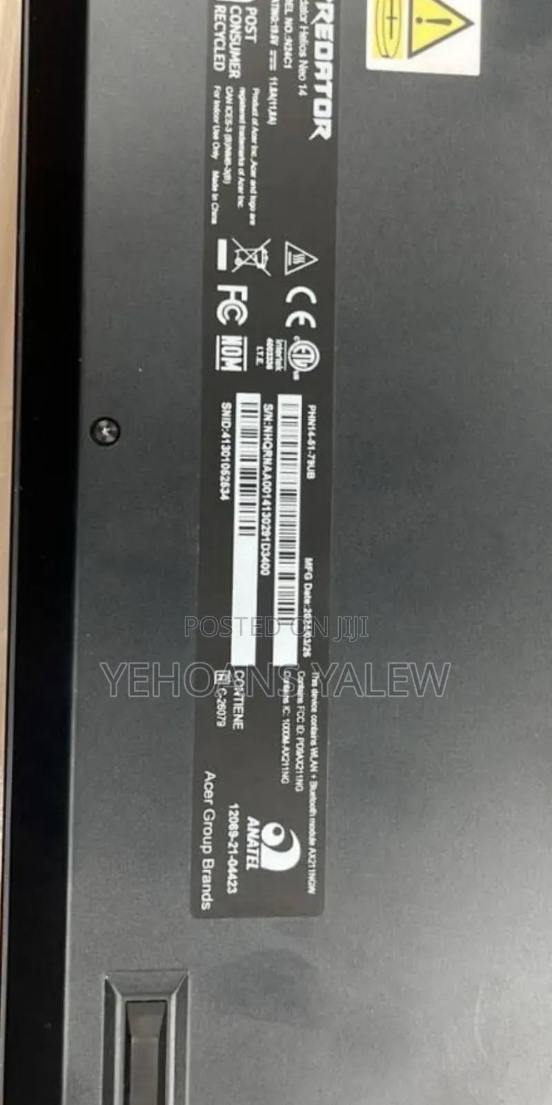 New Laptop Acer Predator Helios Neo 16 16GB Intel Core Ultra 7 SSD 1T
