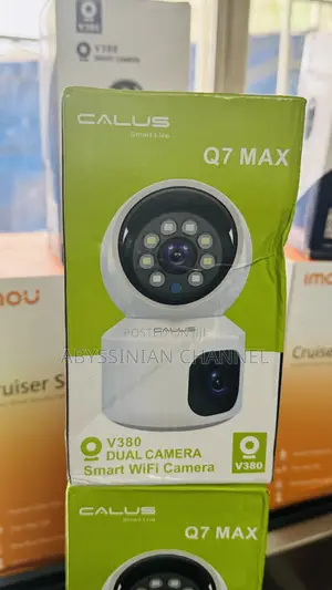 Calus Q7 Max Smart Wifi Camera V380 Security CCTV Double Lenses Camera