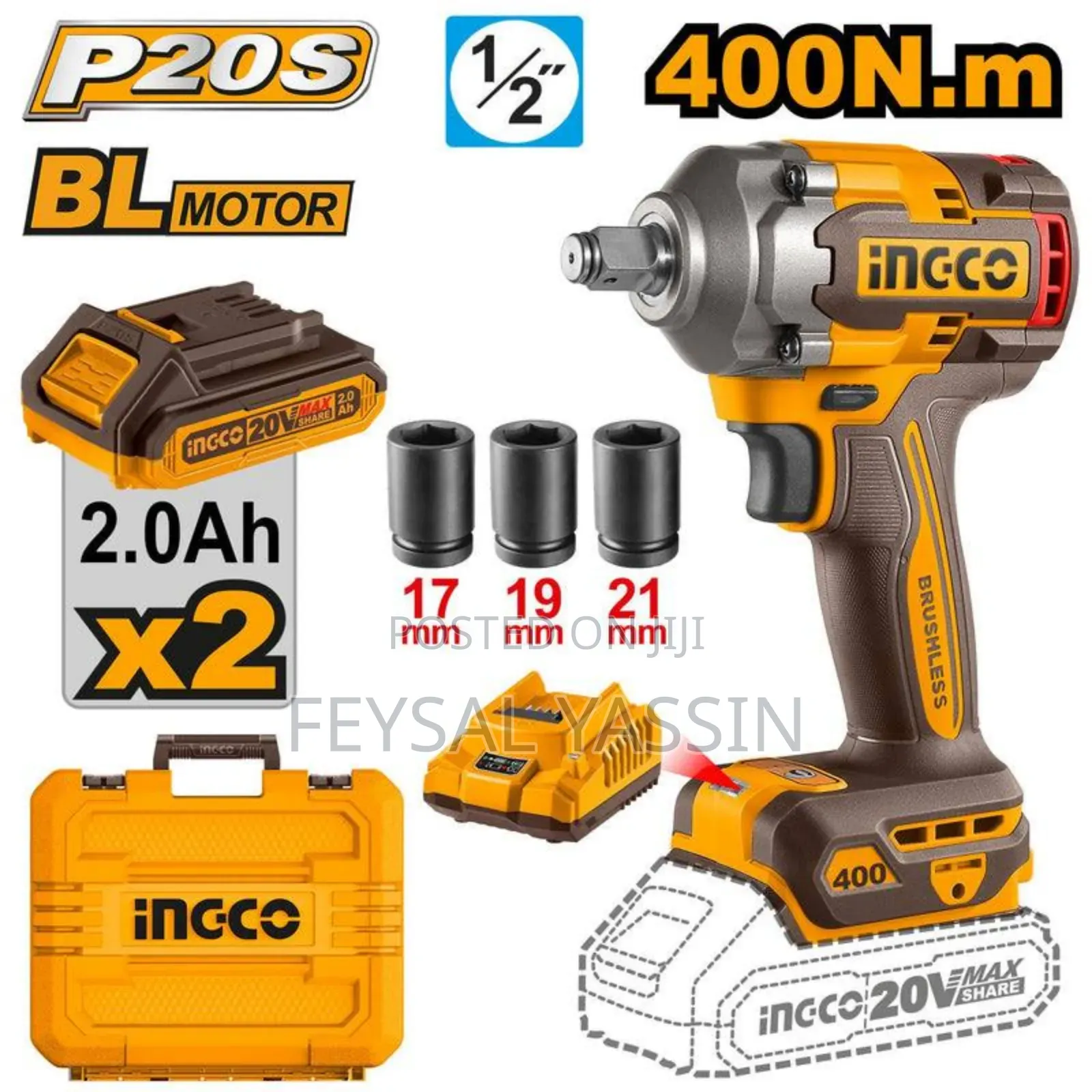Ignco 20v Cordless Impact Wrench