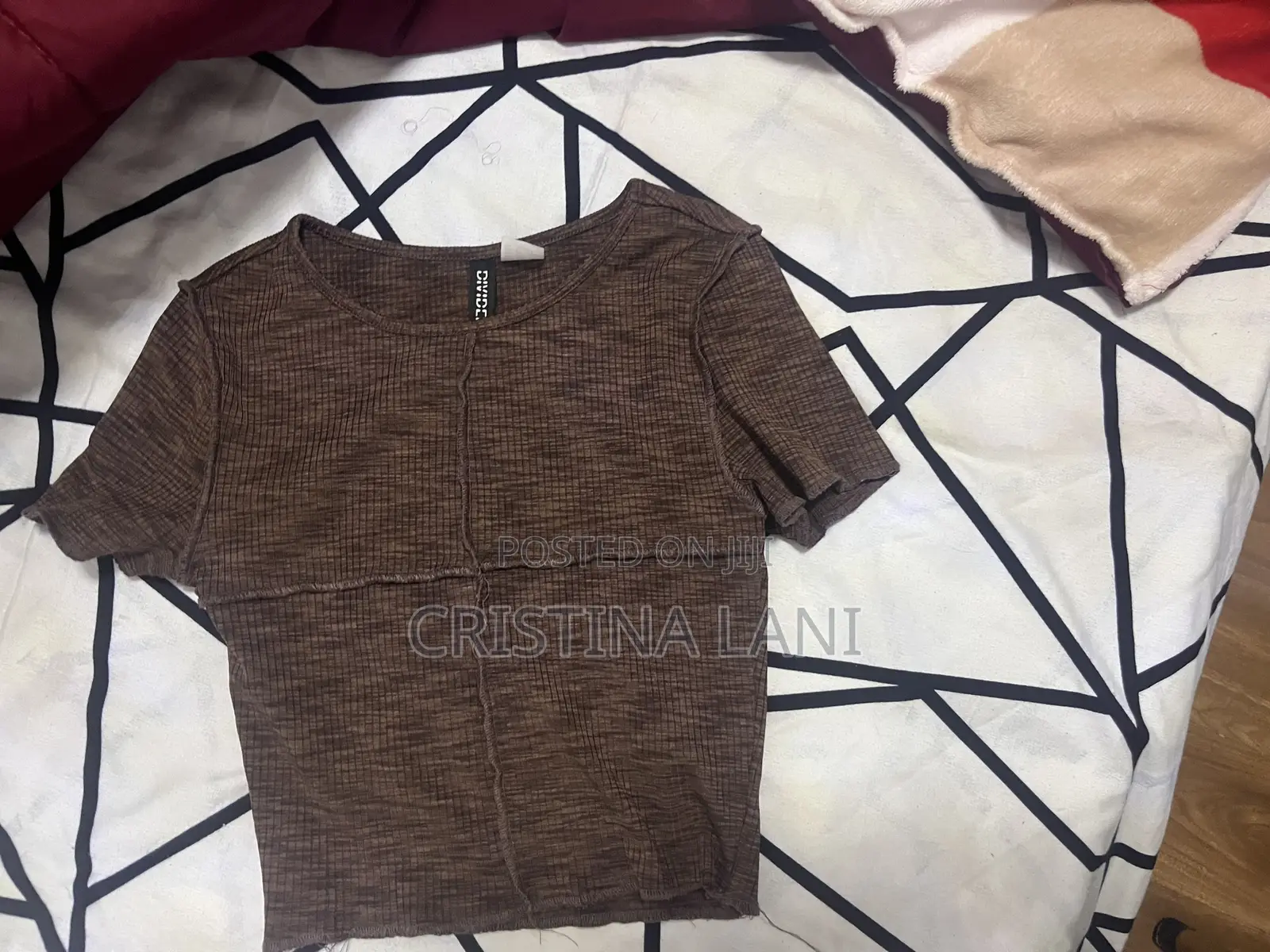 Brown Top With Stripes
