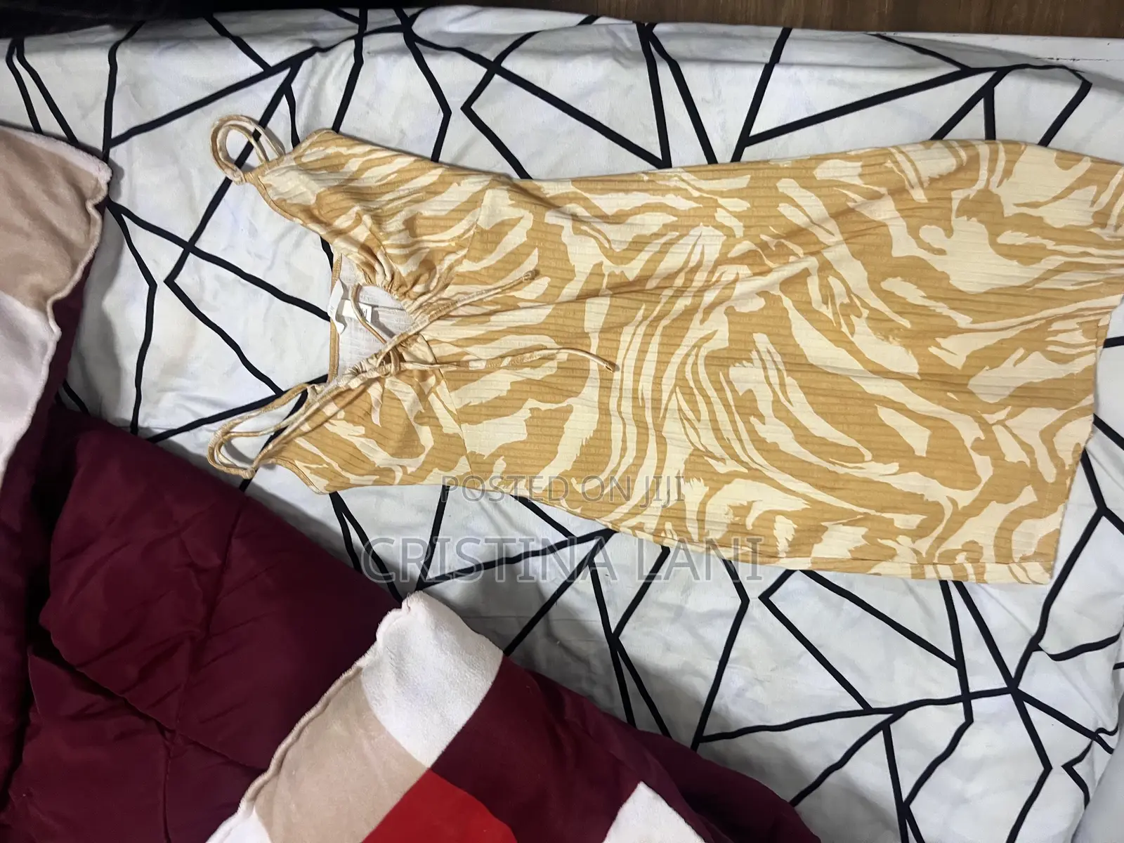Orange Dress With White Stripes