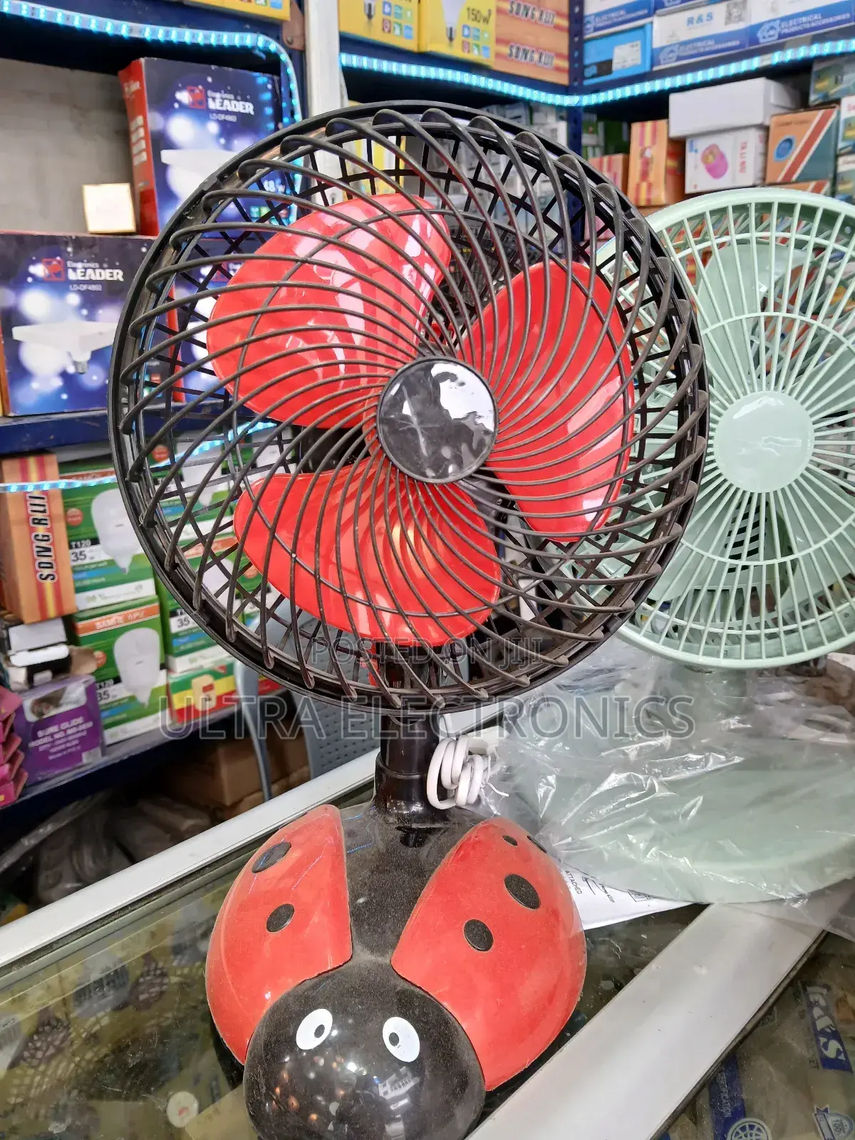 Fan Leader Branded Ladybug-Shaped Table Fan,
