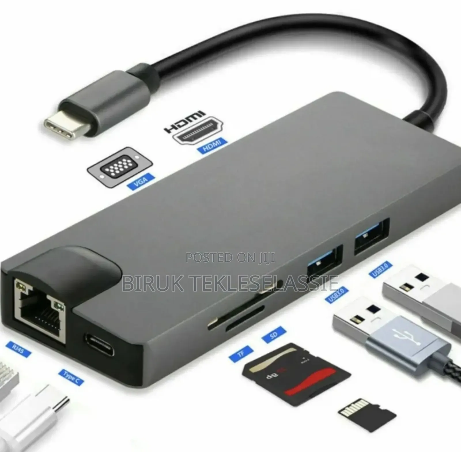 8 in 1 Type C Adapter With Vga