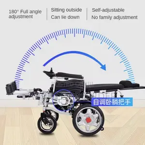Folding Lightweight Strong Reclining Electric Wheelchair, Suitable
