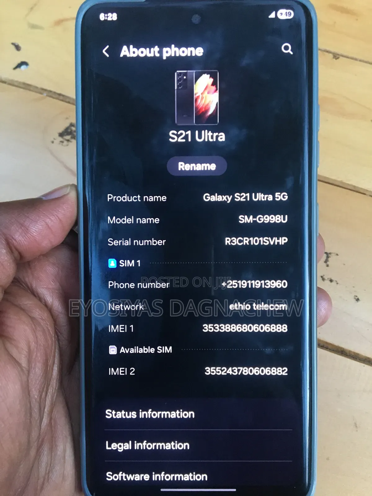 Samsung Galaxy S21 Ultra 5G 128 GB Black