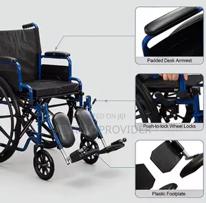 Wheelchair 24 Inch Pu Rear Wheel Steel Folding Wheelchair 136kg