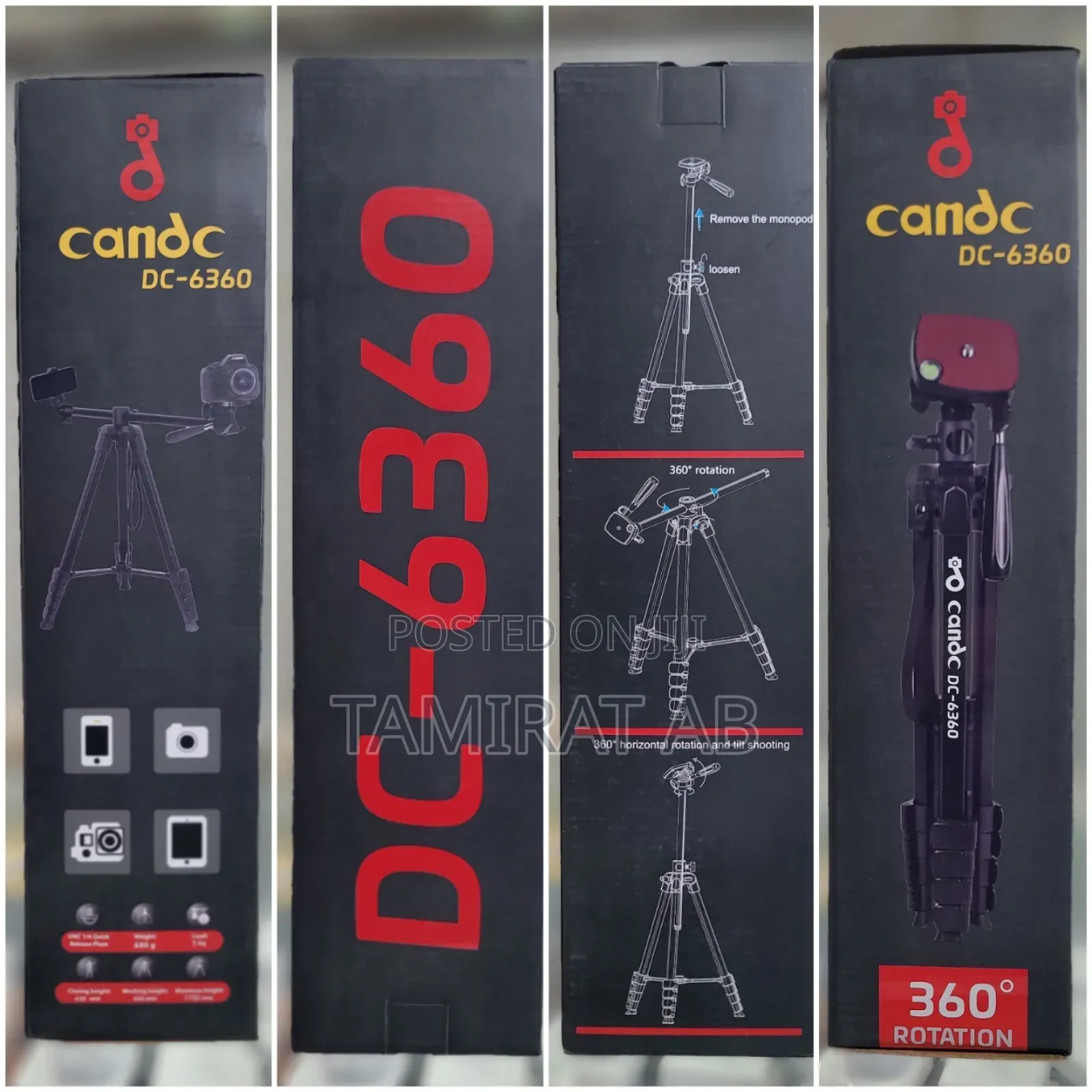 Candc Dc-6360 Professional Tripod With Boom Arm