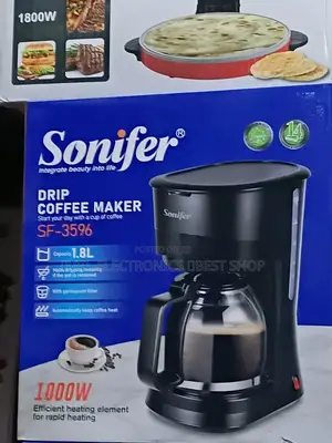 Sonifer Drip Coffee Maker (Model Sf-3596). It Features a Sleek