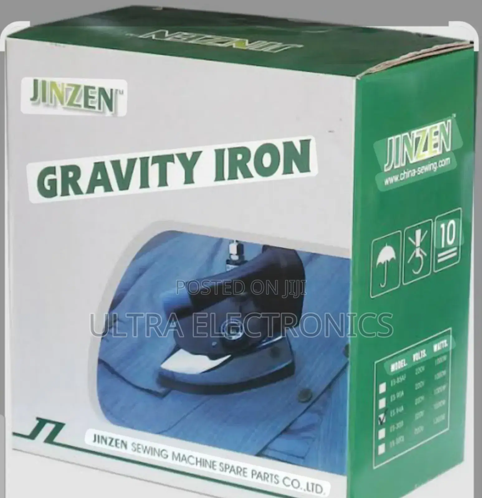 Garment Jinzen Gravity Feed Steam Iron, Model 15-337. It Is Designed