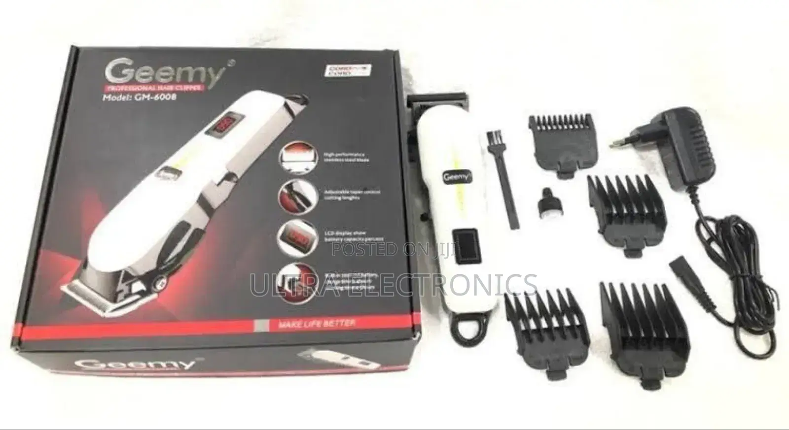 የፀጉር ማሽን Geemy Gm-6008 Professional Rechargeable Hair Clipper. Key