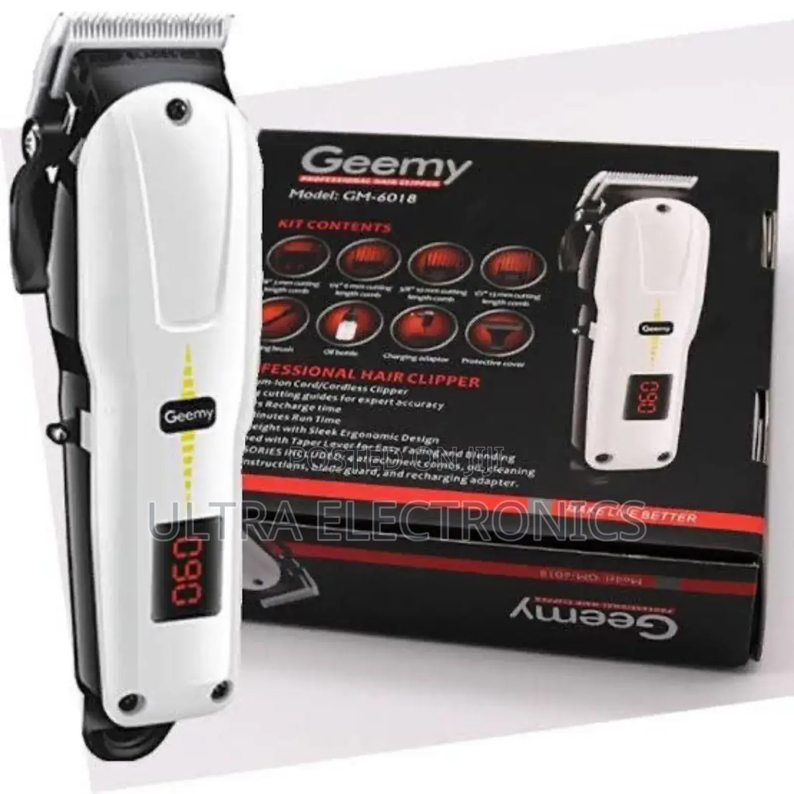 የፀጉር ማሽን Geemy Gm-6008 Professional Rechargeable Hair Clipper. Key