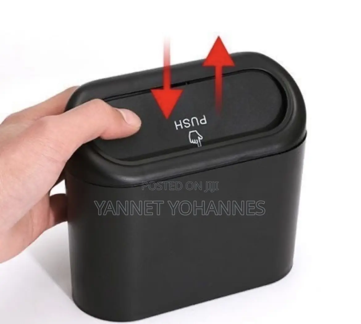Compact Car Trash Bin With Push Lid