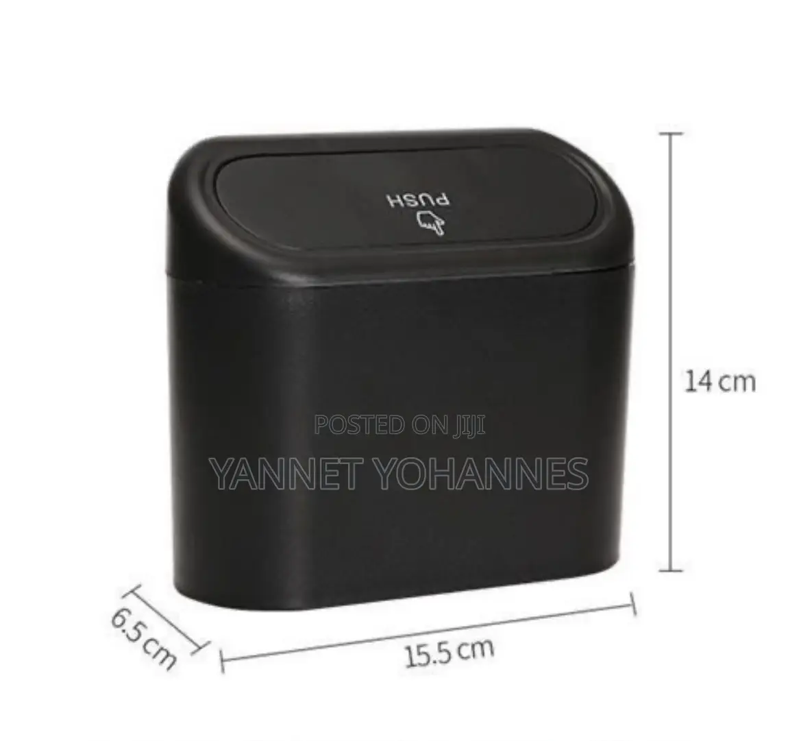 Compact Car Trash Bin With Push Lid