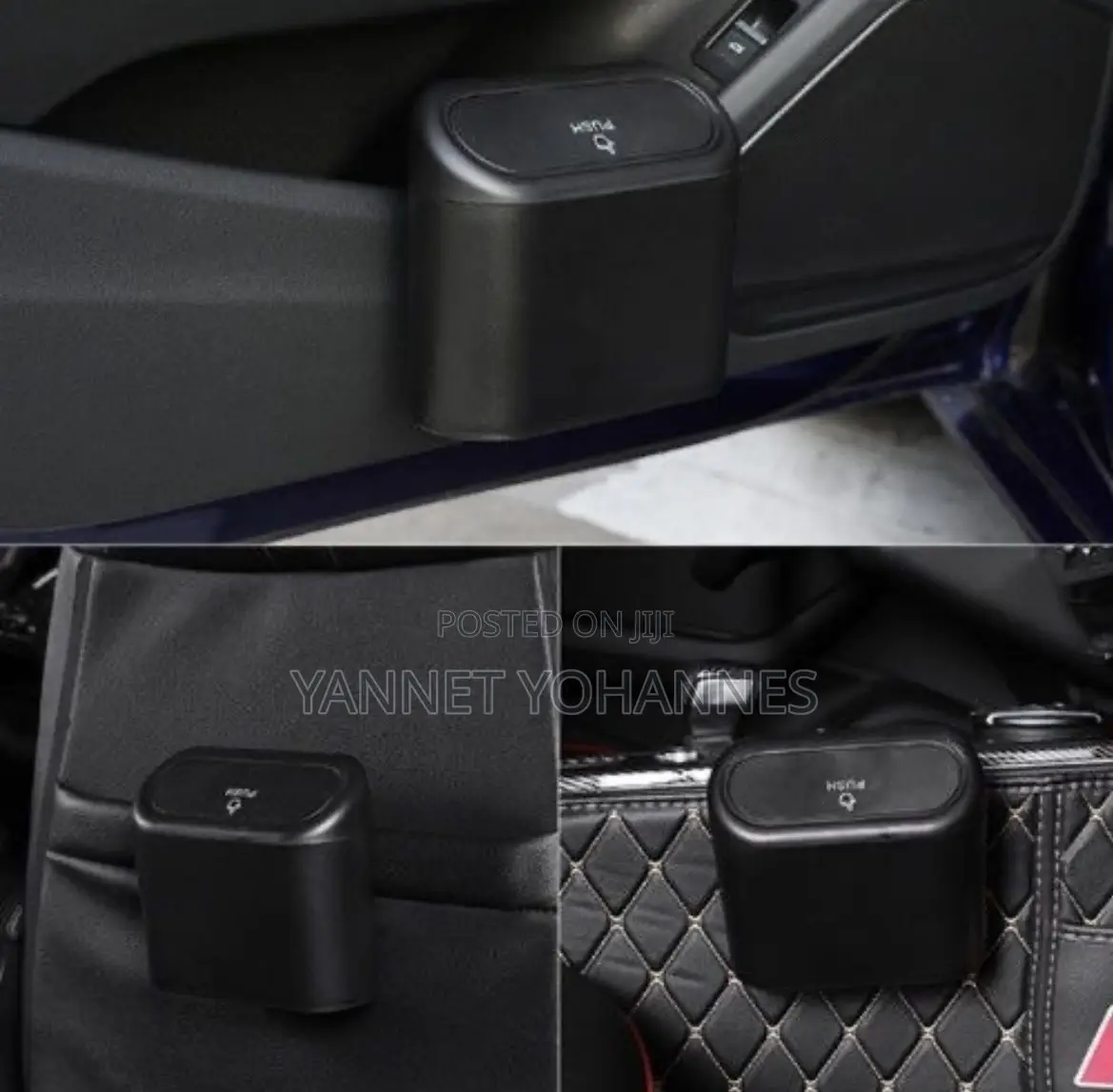 Compact Car Trash Bin With Push Lid