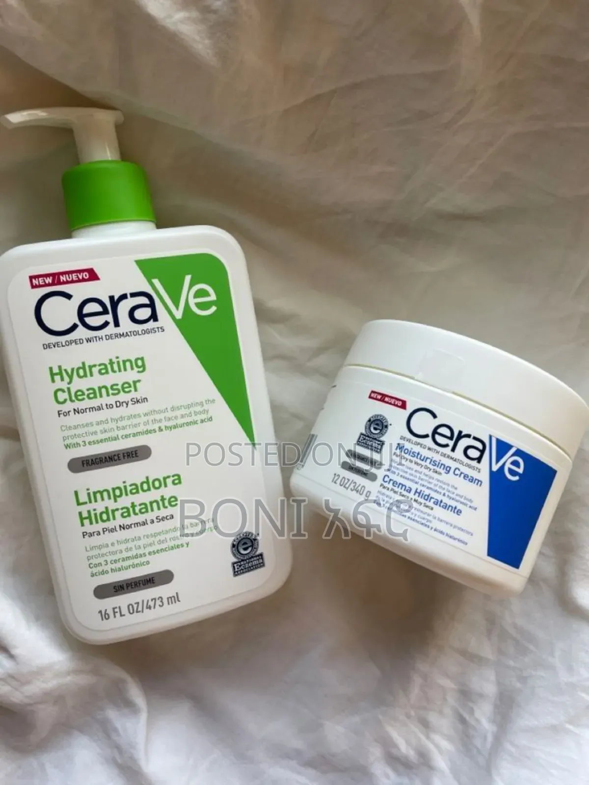 Cerave Hydrating Cleanser and Moisturing Cream