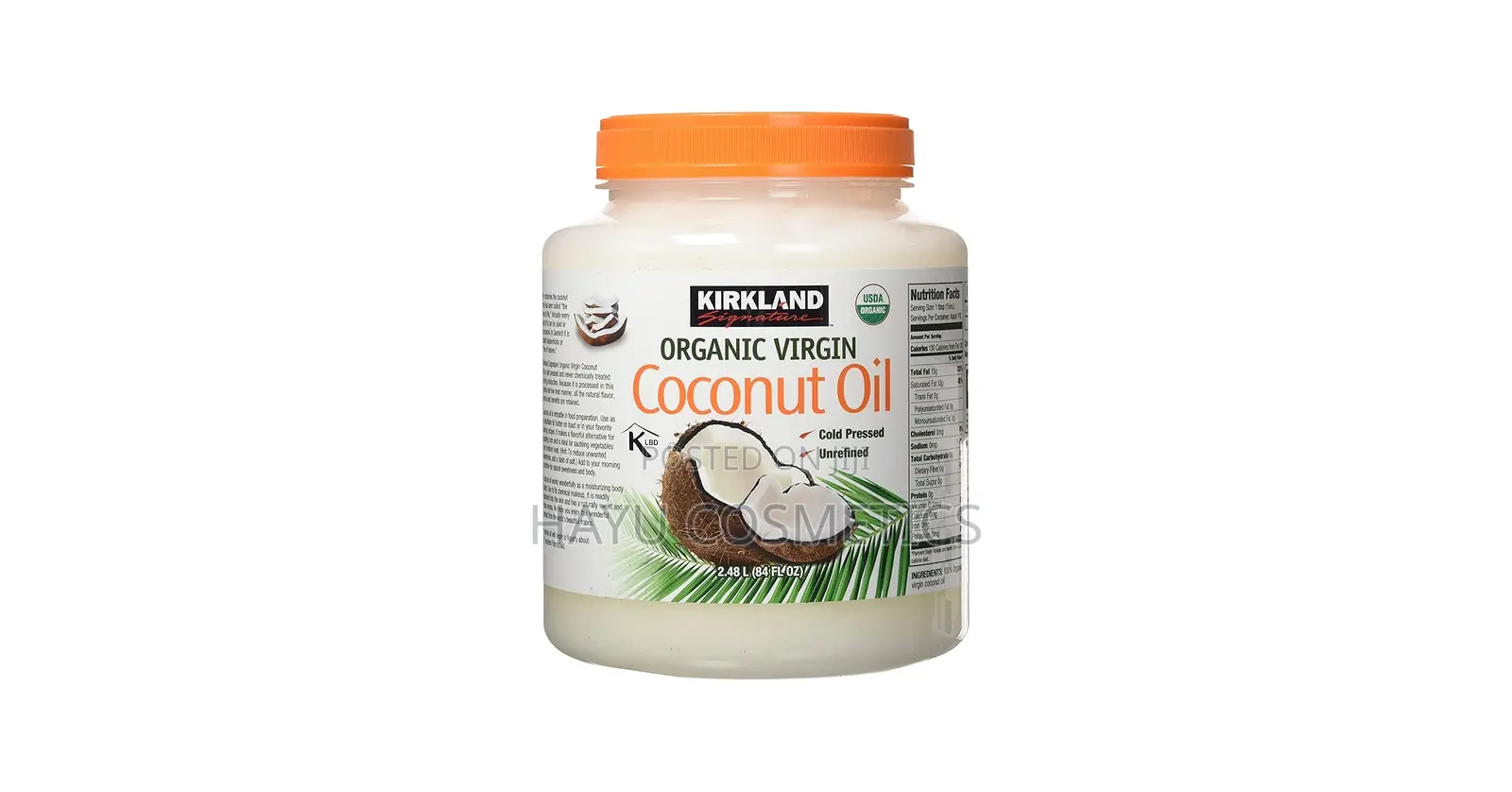 Kirkland Organic Virgin Coconut Oil (የኮኮናት ዘይት)