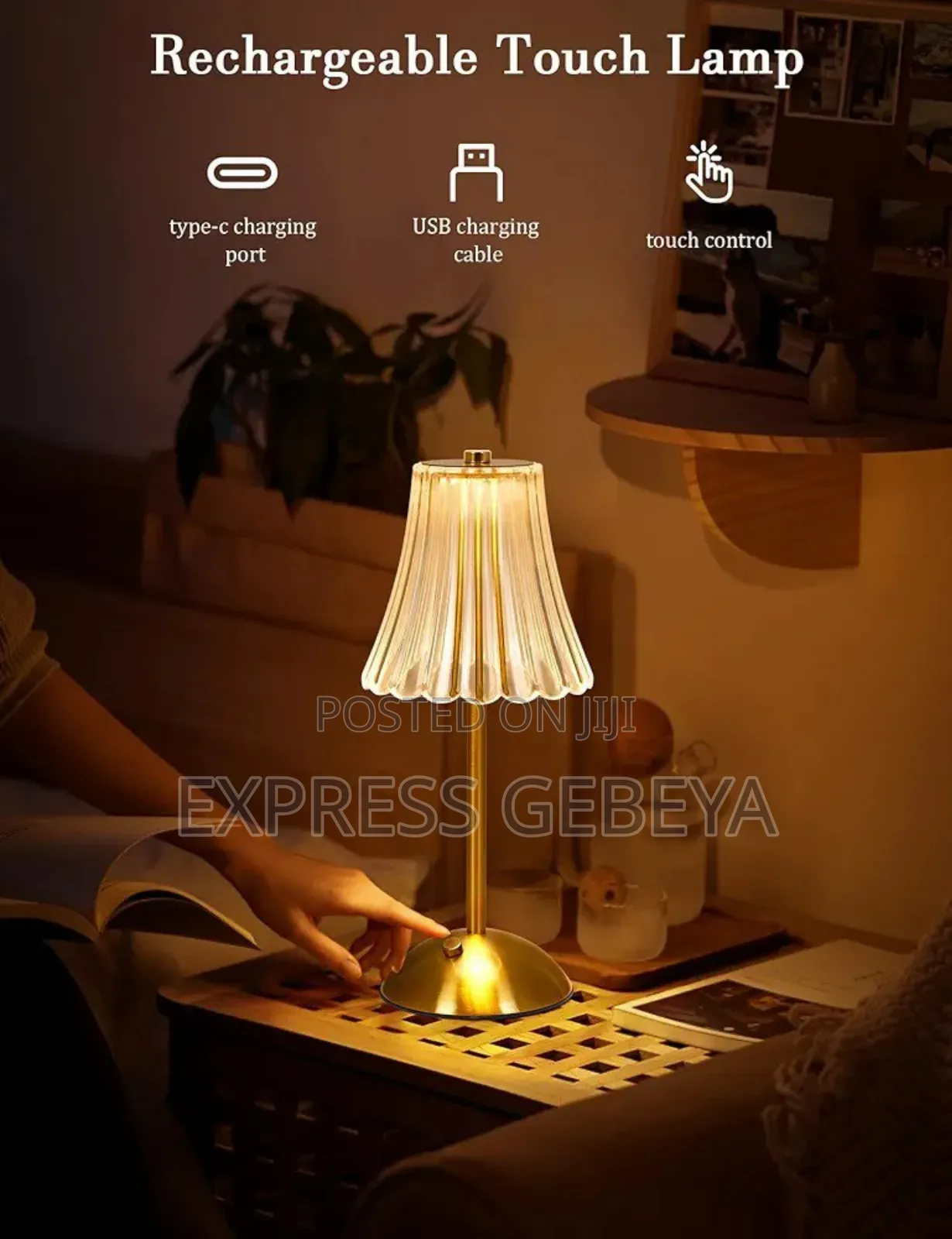 Crystal Table Lamp Rechargeable
