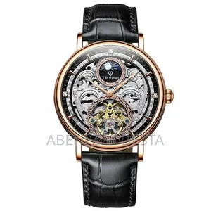Tevise Men's Moonwalker Automatic Mechanical Skeleton Watch.