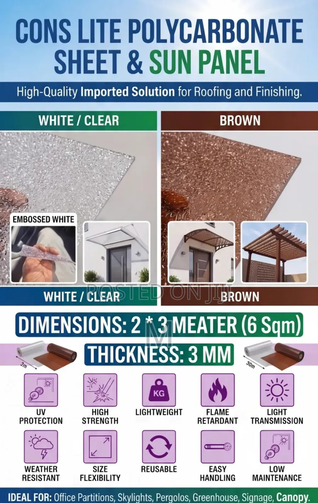 Pc Sheet (Cons Lite Polycarbonate Sheet Sun Panel)