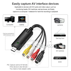 Usb 2.0 to Rca Video Capture Converter for Tv DVD VHS Capture Device
